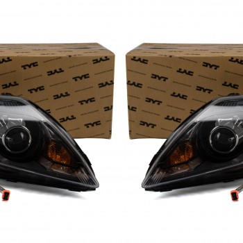 Ford Focus 2008-2011 Mercekli Siyah Zemin Sağ ve Sol Far Takımı (2 Adet) Tyc Marka
