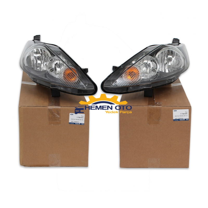 Ford Fiesta 2009-2012 Siyah Zemin Sağ ve Sol Far Takımı 2 Adet Ford Orjinal