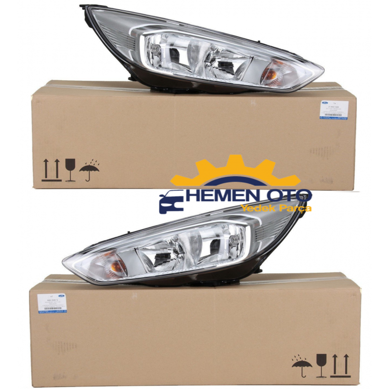 Ford Focus 2014-2018 Beyaz Zemin Sağ ve Sol Far Takımı 2 Adet Ford Orjinal