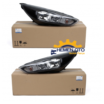 Ford Focus 2014-2018 Siyah Zemin Sağ ve Sol Far Takımı 2 Adet Ford Orjinal
