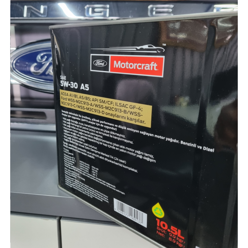 Ford 5W30 10.5 Litre Patikullü 913D Onaylı Motor Yağı Motorcraft Marka ( Castrol Dolum )